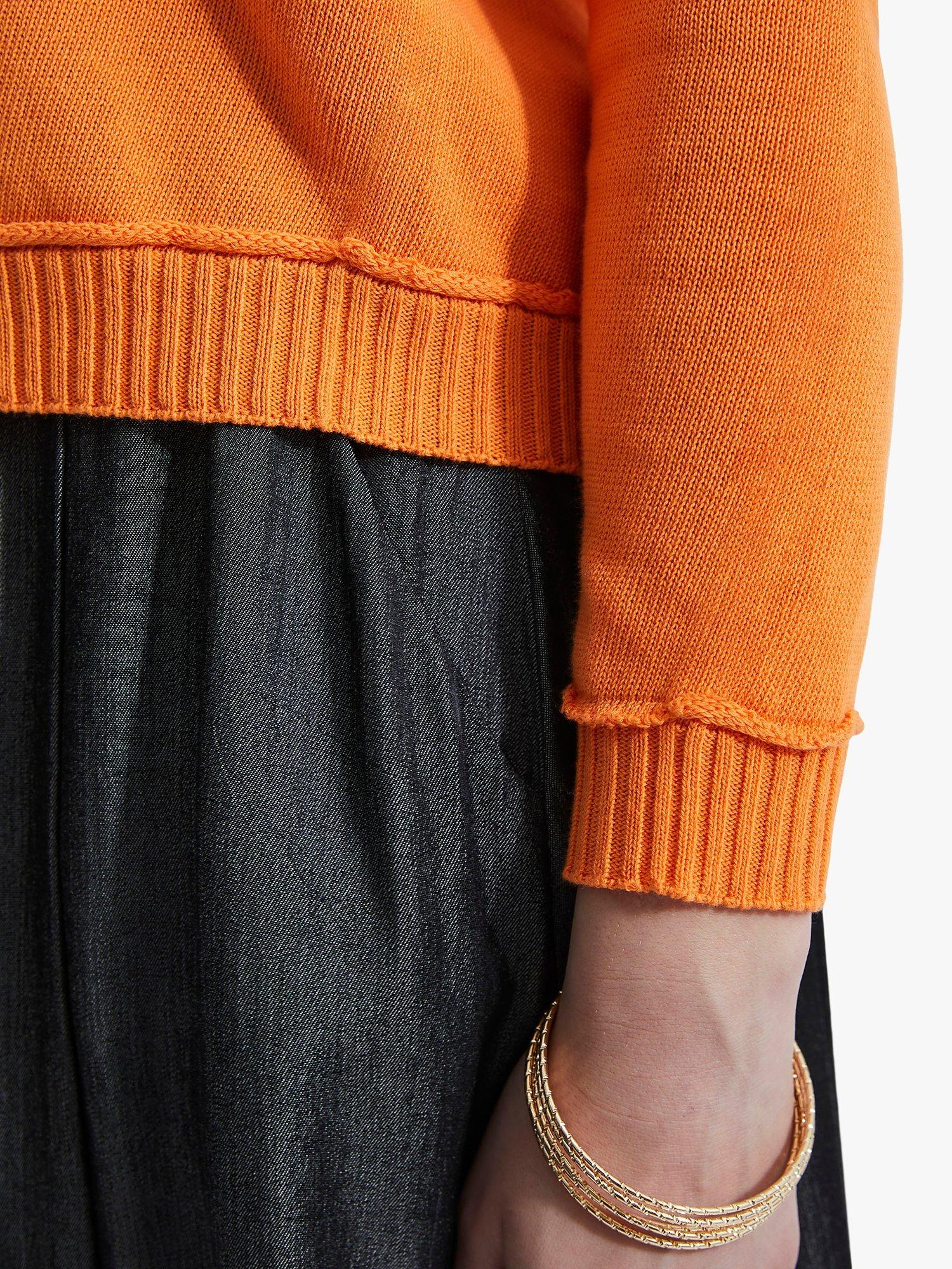 Product image 4 of 5, which shows James Lakeland Scoop Neck Piped Edge Knit Jumper, Orange, 8