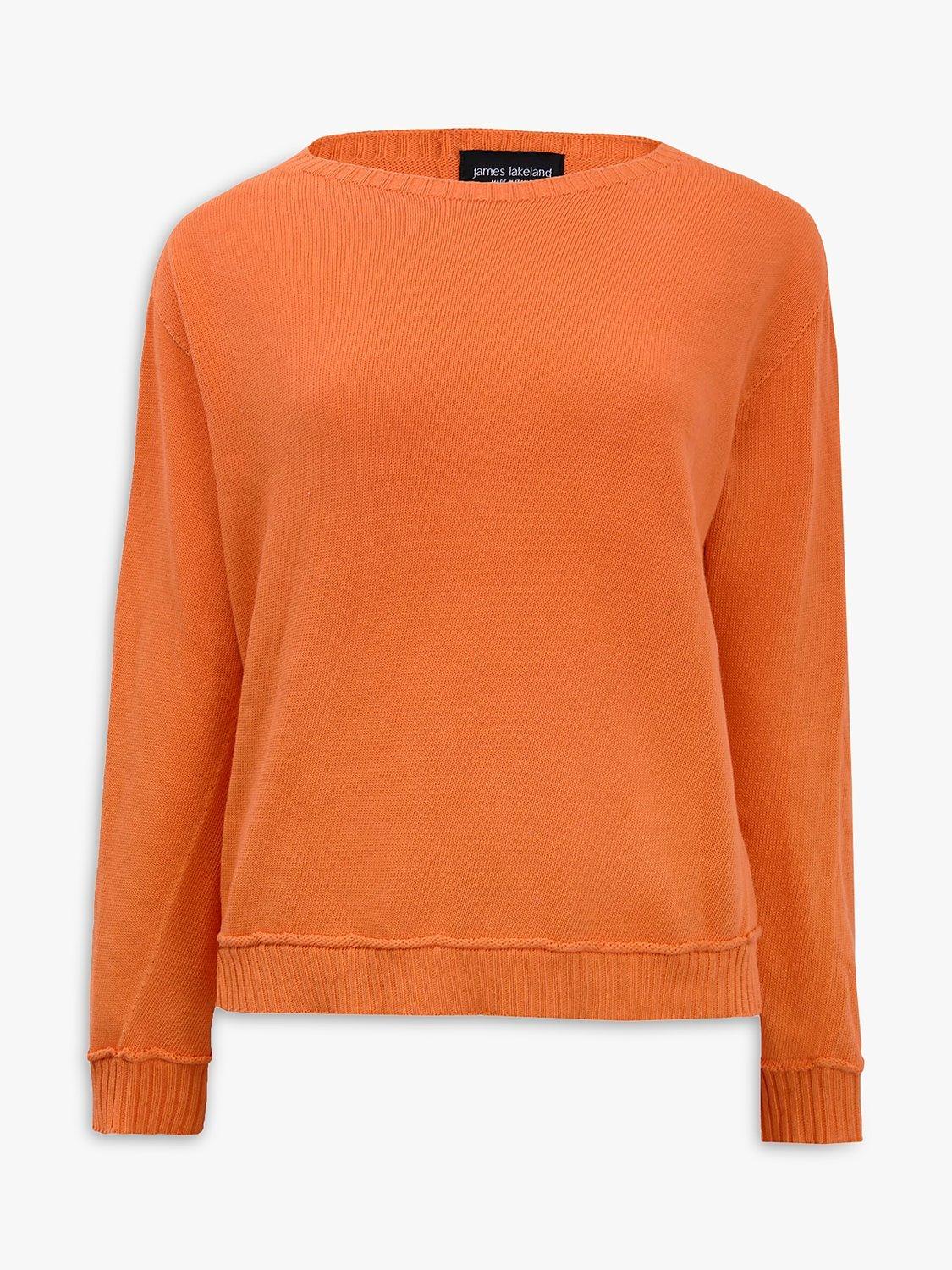 Product image 5 of 5, which shows James Lakeland Scoop Neck Piped Edge Knit Jumper, Orange, 8