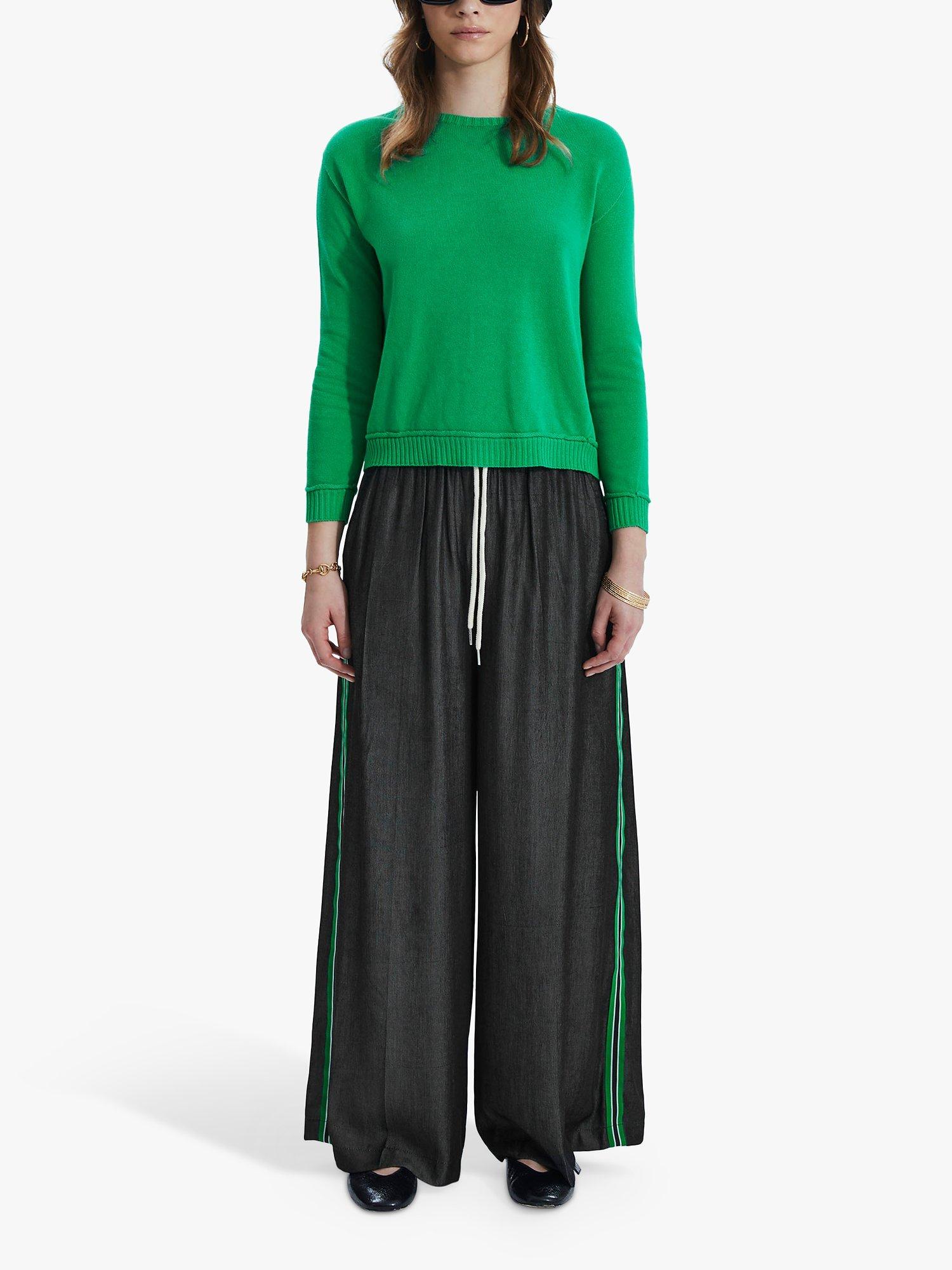 Product image 1 of 5, which shows James Lakeland Scoop Neck Piped Edge Knit Jumper, Green, 8
