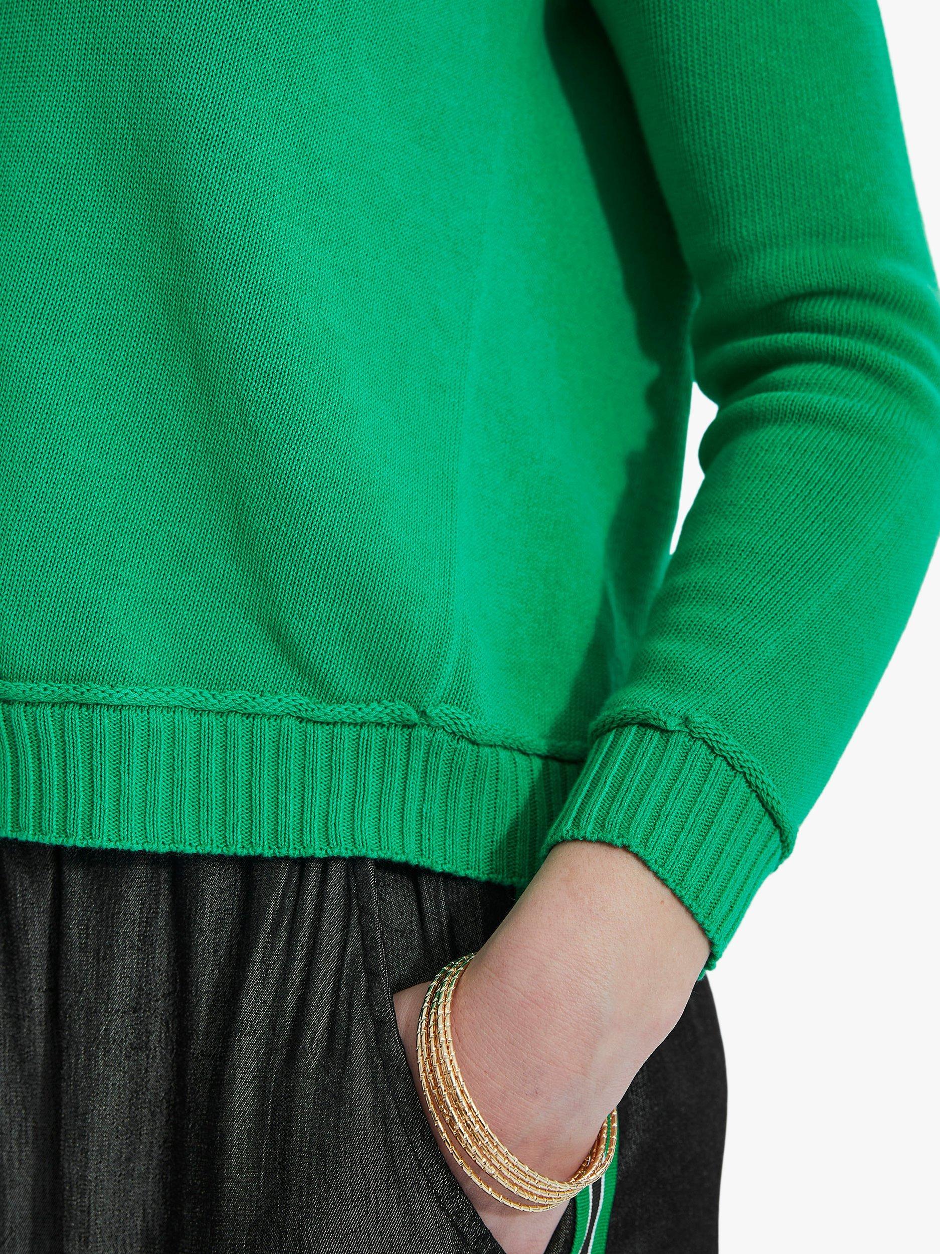 Product image 3 of 5, which shows James Lakeland Scoop Neck Piped Edge Knit Jumper, Green, 8