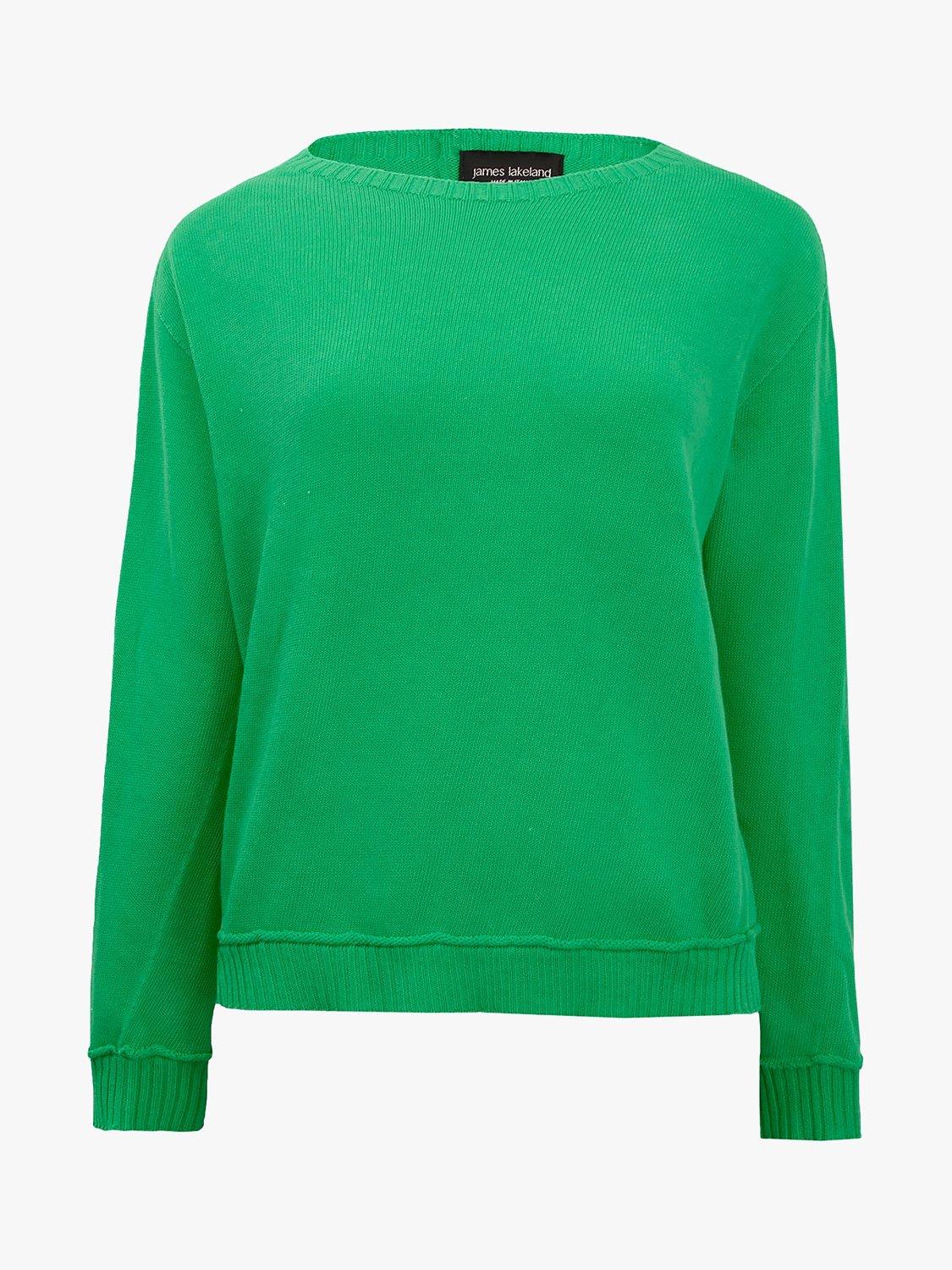 Product image 5 of 5, which shows James Lakeland Scoop Neck Piped Edge Knit Jumper, Green, 8