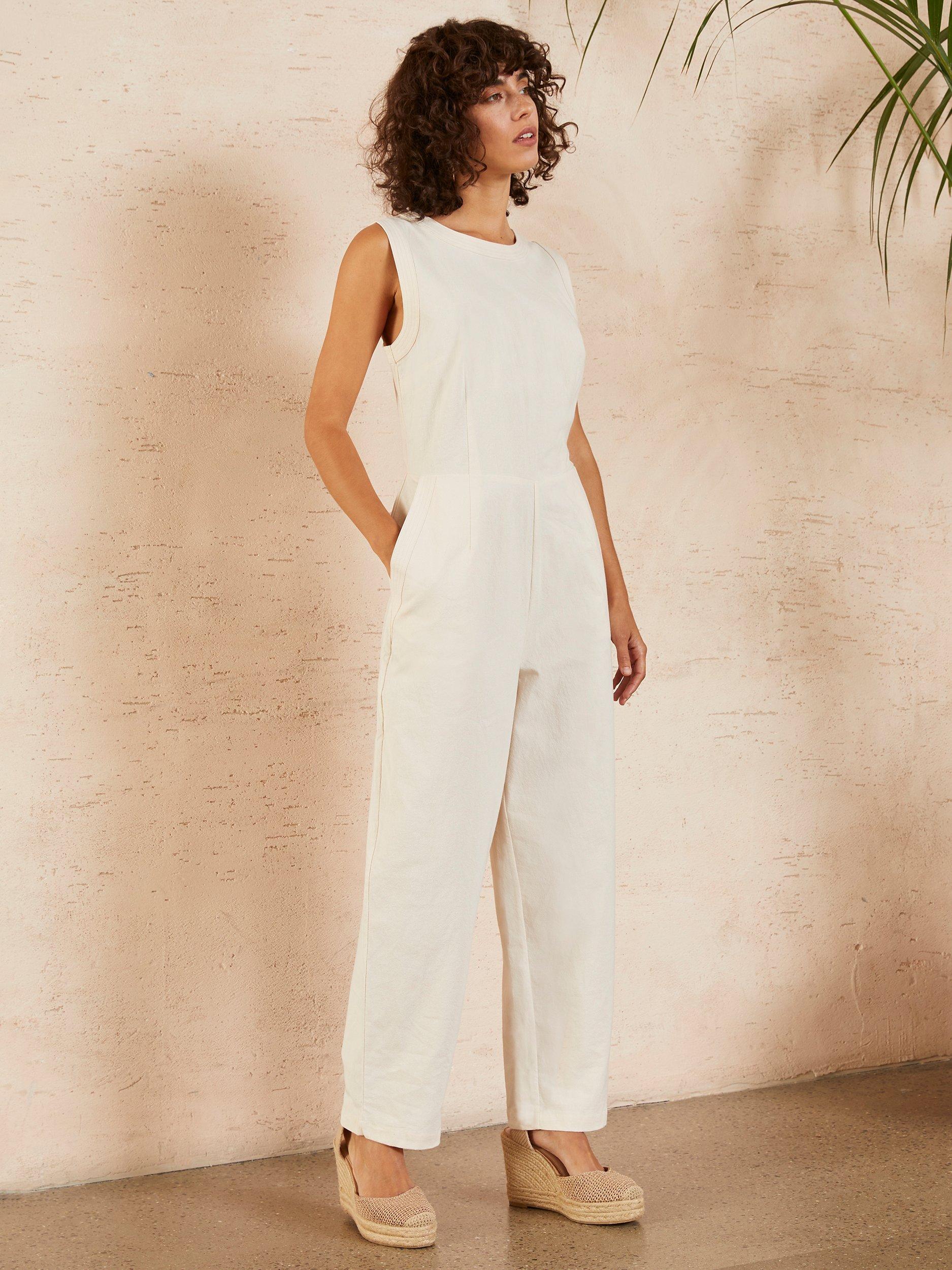 Great Plains Mid Summer Cotton Jumpsuit Bright White