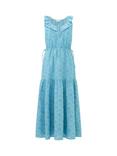 Great Plains Coral Embroidery Midi Dress, Adriatic Blue