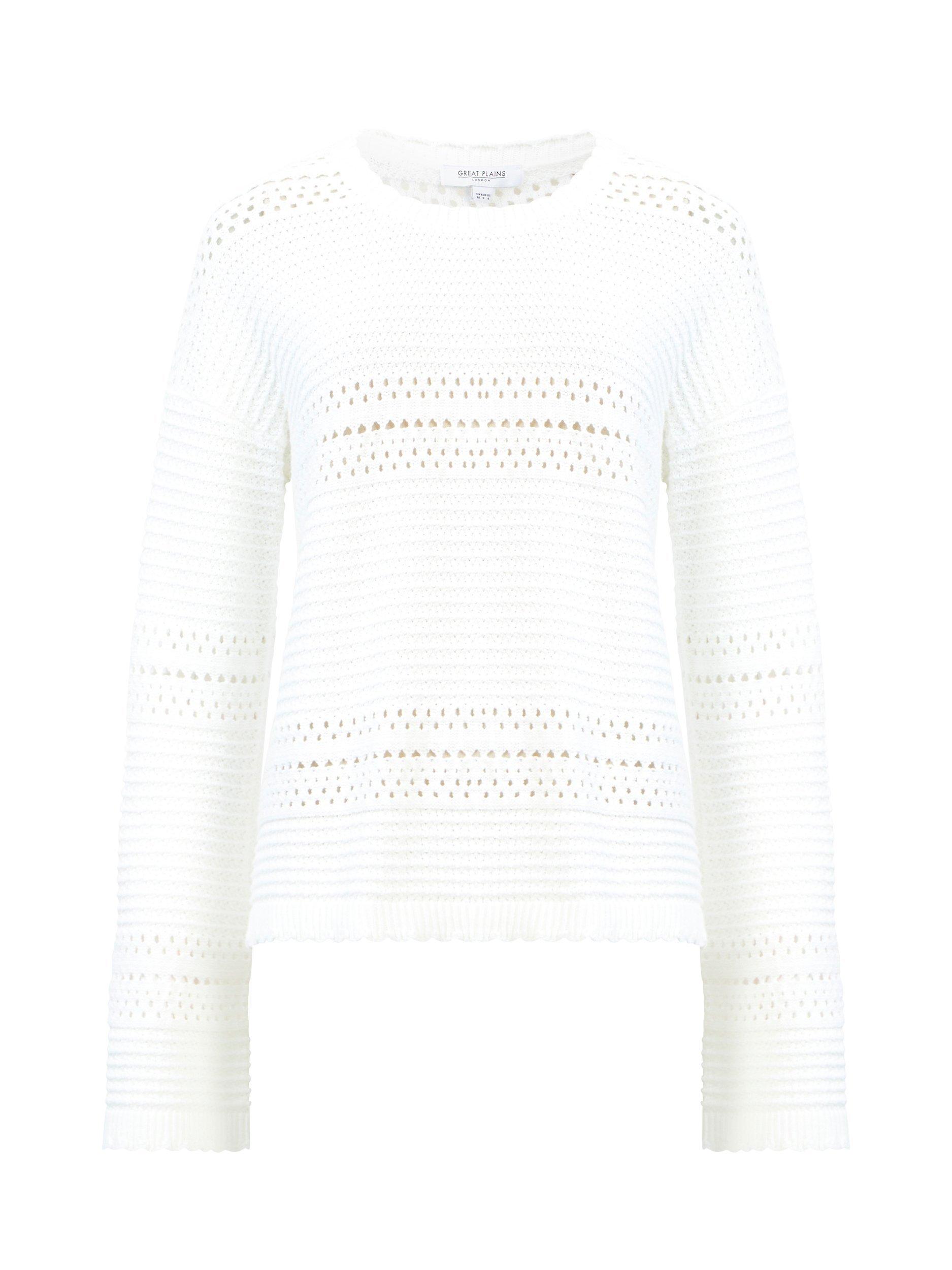 Great Plains Cotton Knitted Jumper, Milk