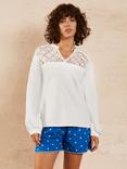 Great Plains Crochet Neck Sweatshirt, Milk