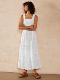 Great Plains Crete Embroidery Strappy Midi Dress, Bright White