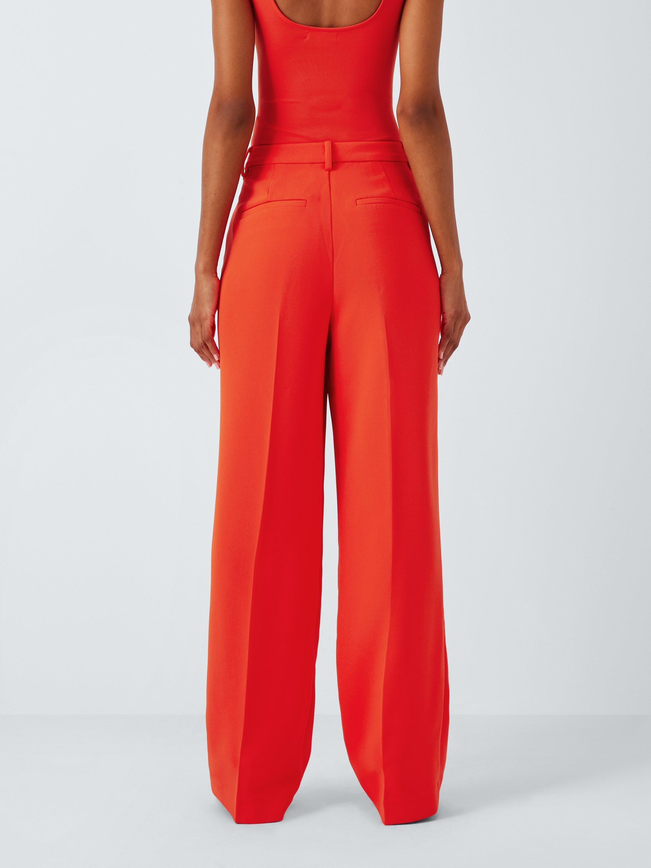 Product image 2 of 7, which shows Good American Luxe Column Suit Trousers, Red, 24