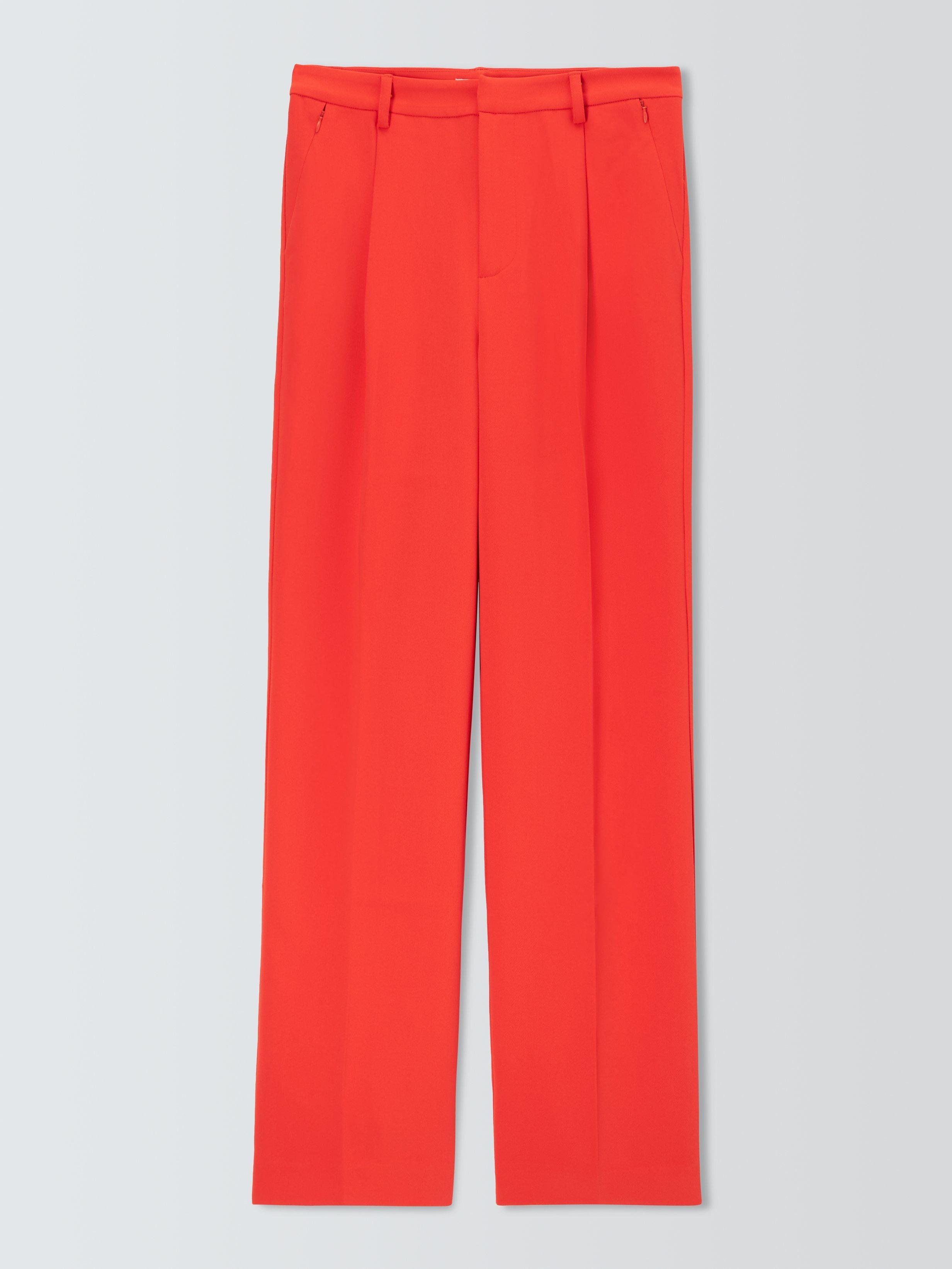 Product image 4 of 7, which shows Good American Luxe Column Suit Trousers, Red, 24