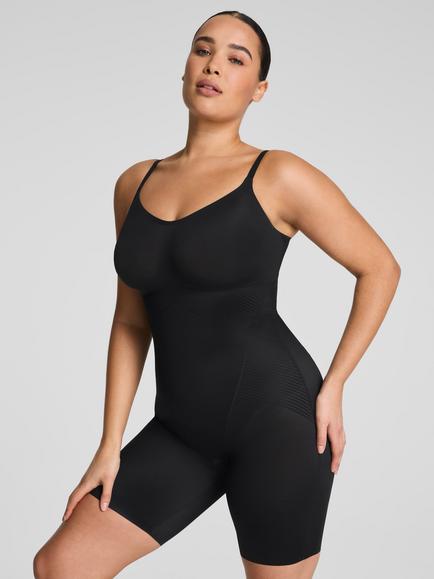 Spanx SPANXshape™ Medium Compression Invisible Mid-Thigh Bodysuit, Very Black