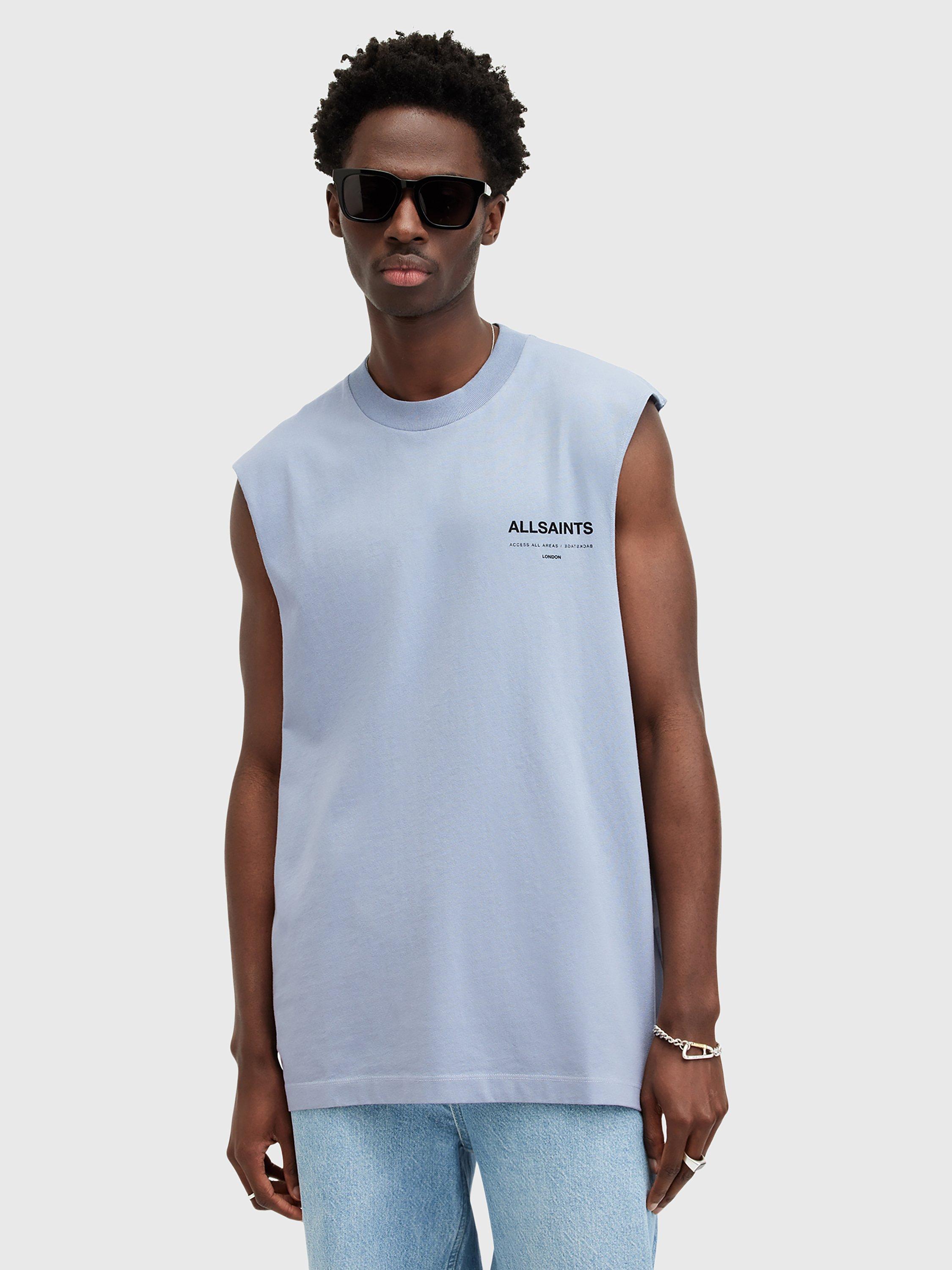 AllSaints Access Sleeveless Crew T-Shirt, Ashcott Blue