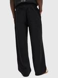 AllSaints Chester Wide Leg Fit Trousers, Jet Black