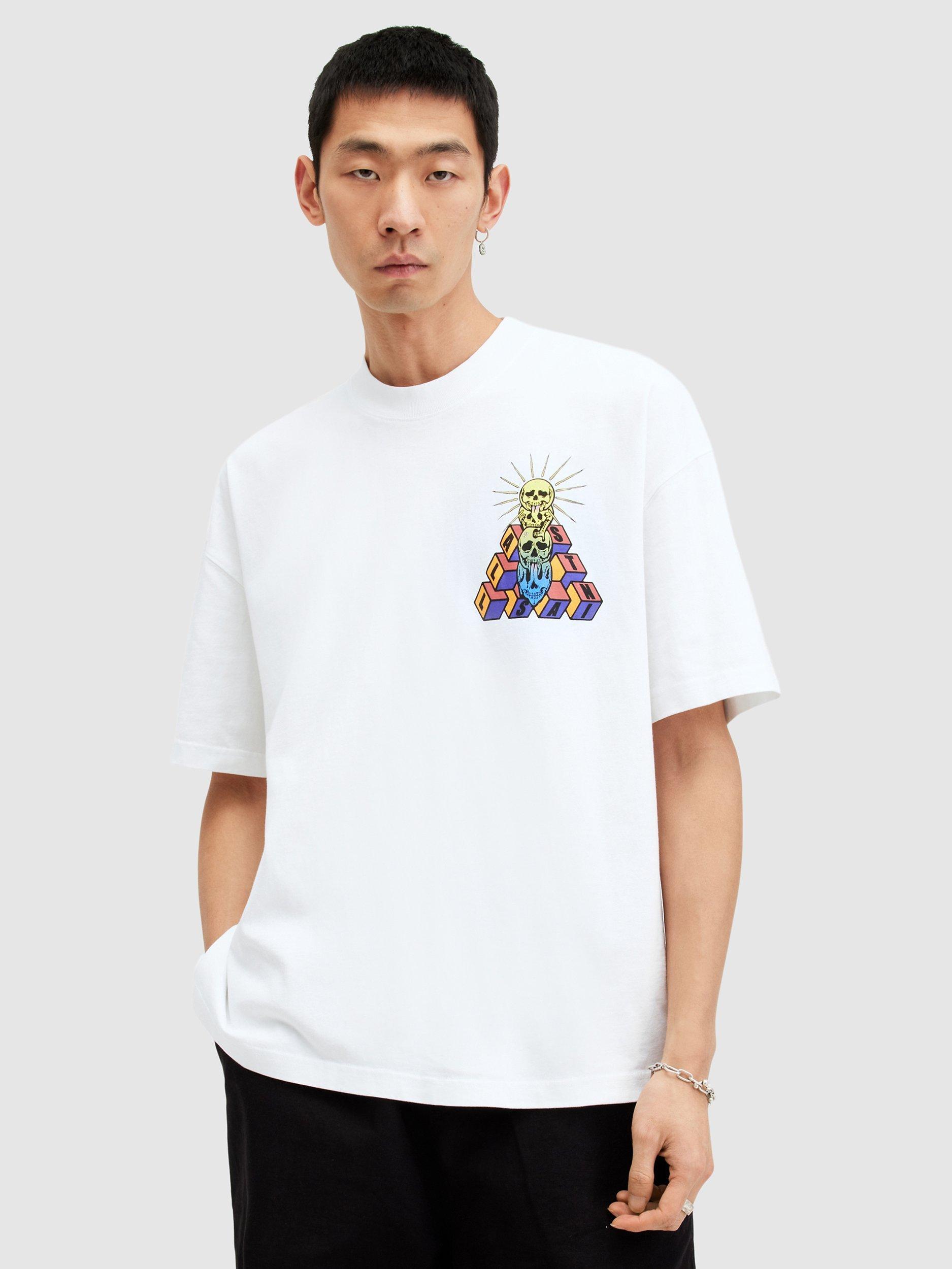 AllSaints Plateau Short Sleeve Crew T-Shirt, Optic White