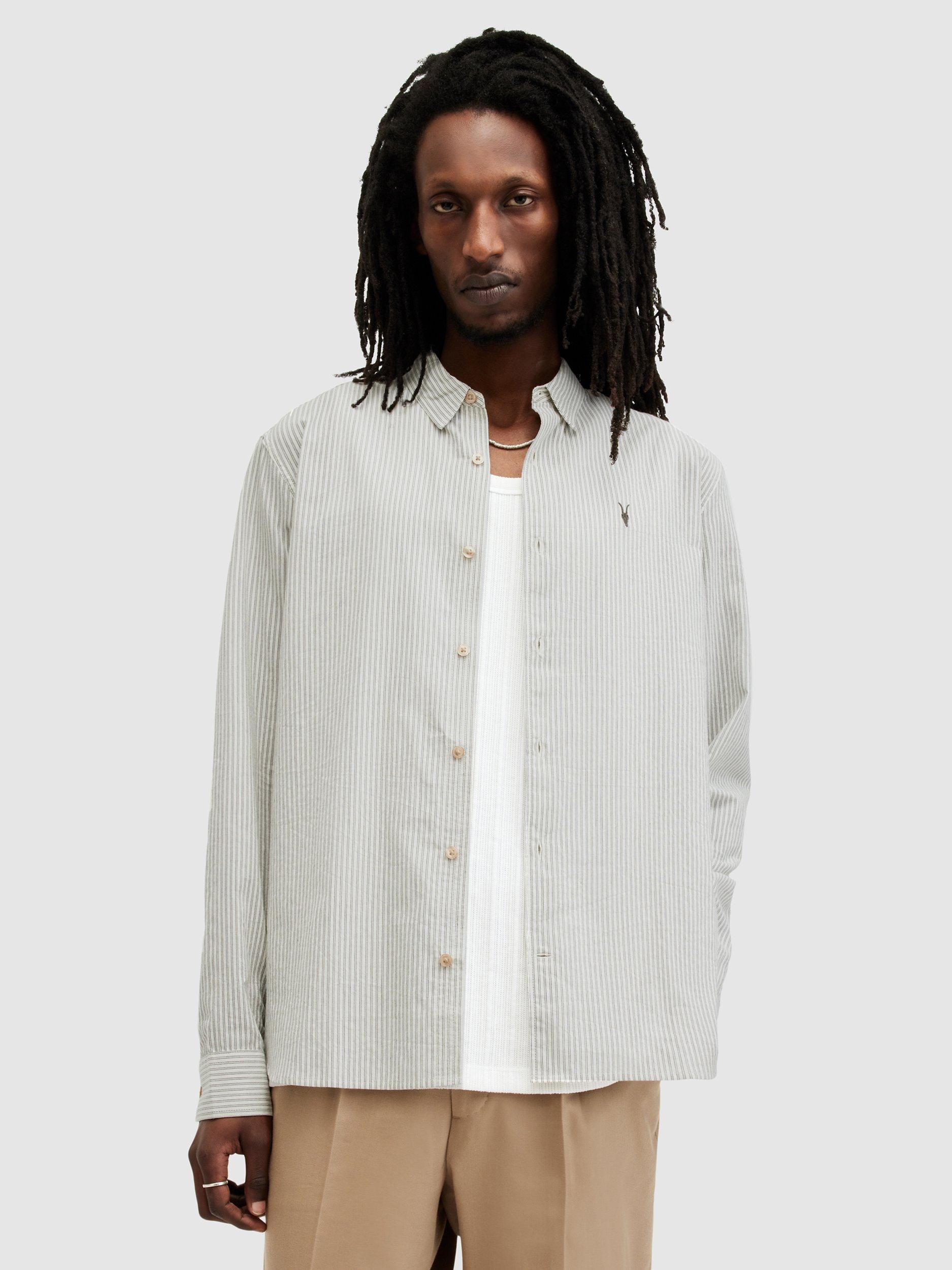 AllSaints Villard Long Sleeve Shirt, Lilly White