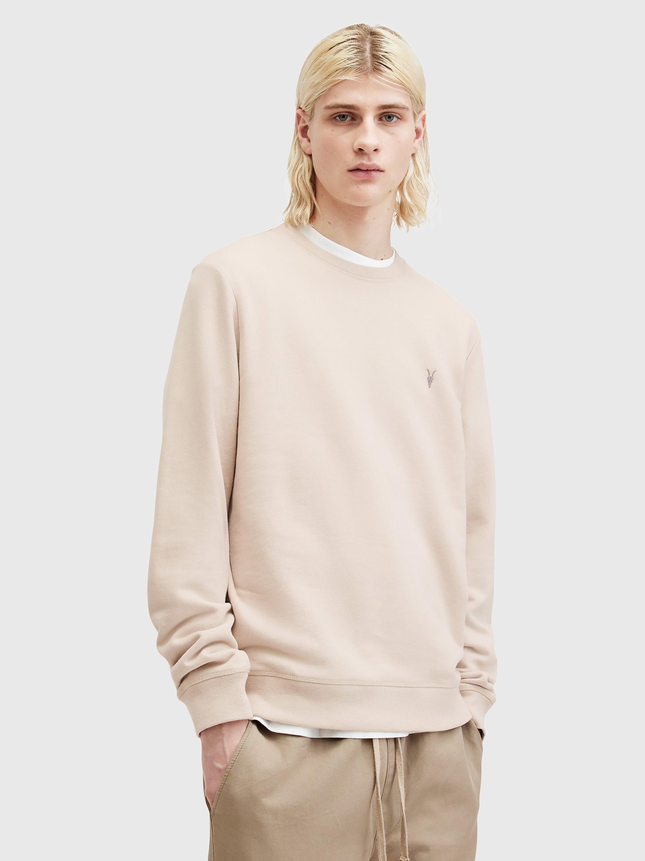 AllSaints Raven Crew Neck Sweatshirt, Dust Taupe