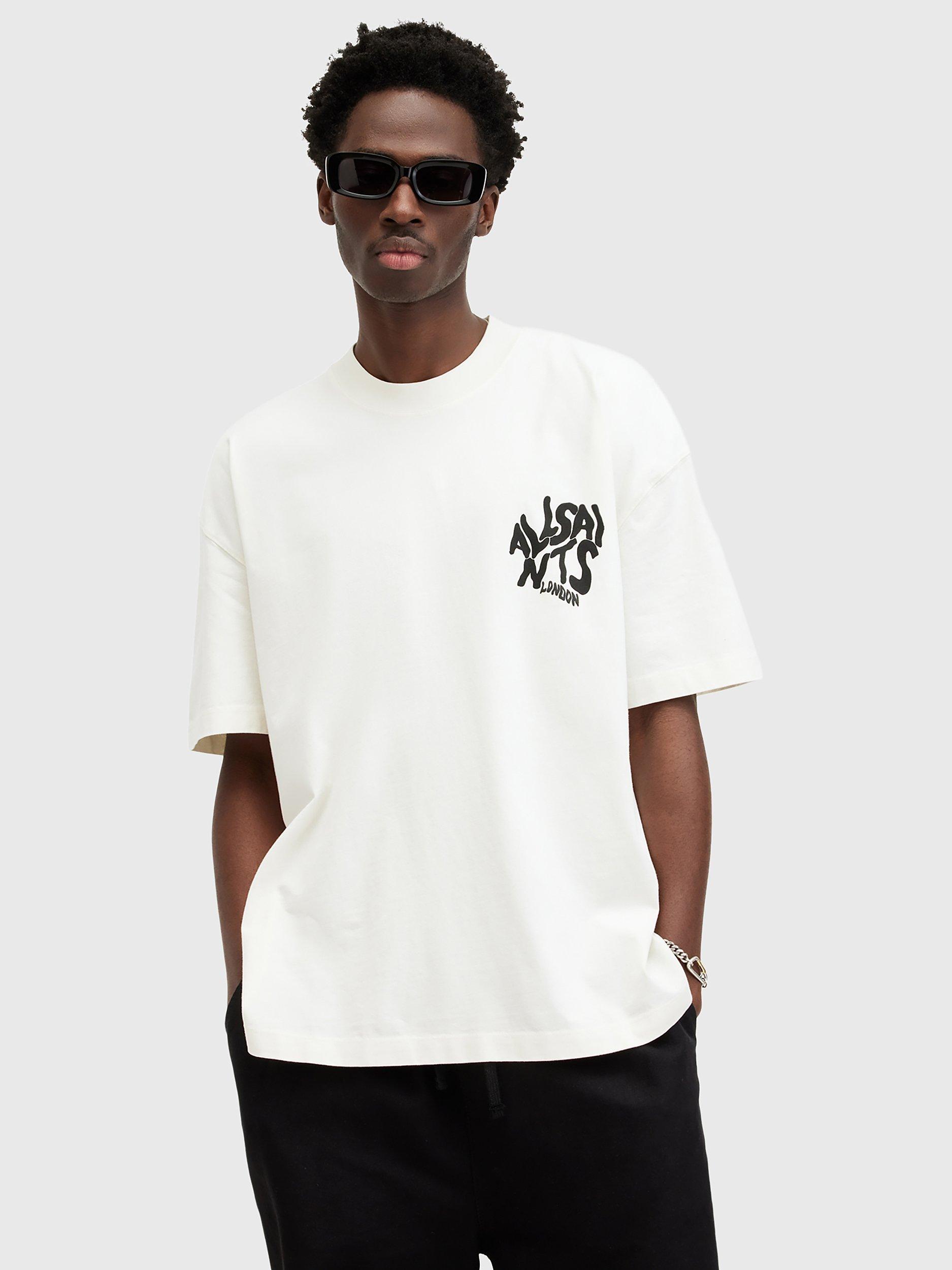 AllSaints Orlando Short Sleeve Crew T-Shirt, Ashen White