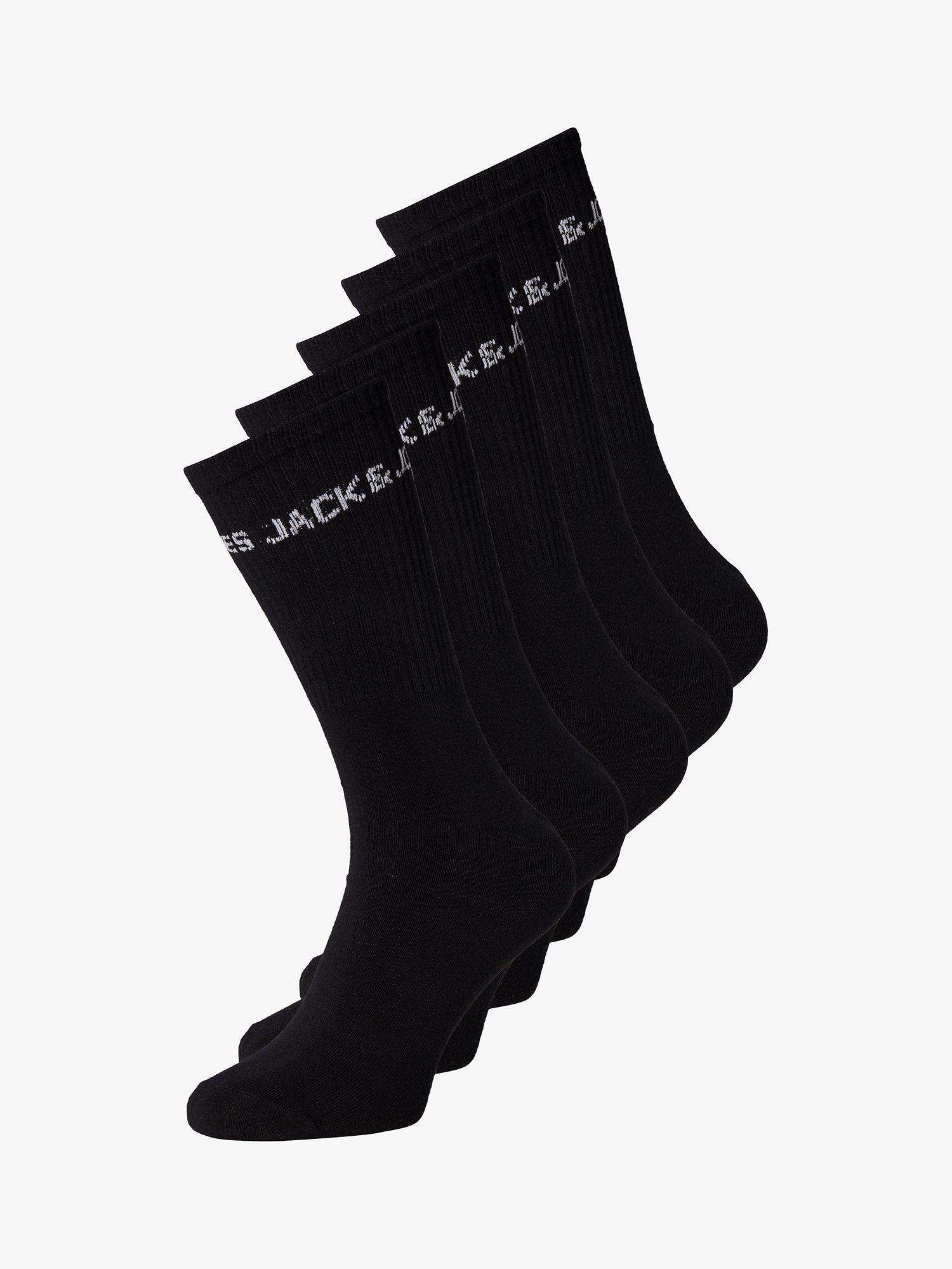Product image 1 of 2, which shows Jack & Jones Kids' Tennis Socks, Pack of 5, Black, S-M
