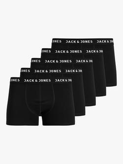 Jack & Jones Kids' Logo Trunks, Pack of 5, Black, Black