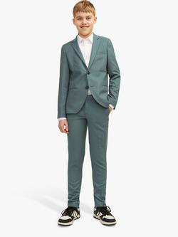 Jack & Jones Kids' Solaris Wool Blend Suit Trousers, Balsam Green, Balsam Green