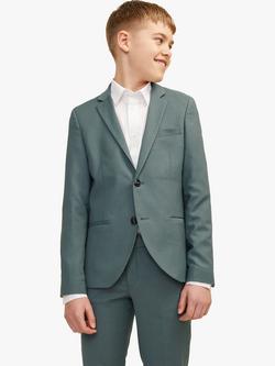 Jack & Jones Kids' Solaris Wool Blend Suit Blazer, Balsam Green, Balsam Green