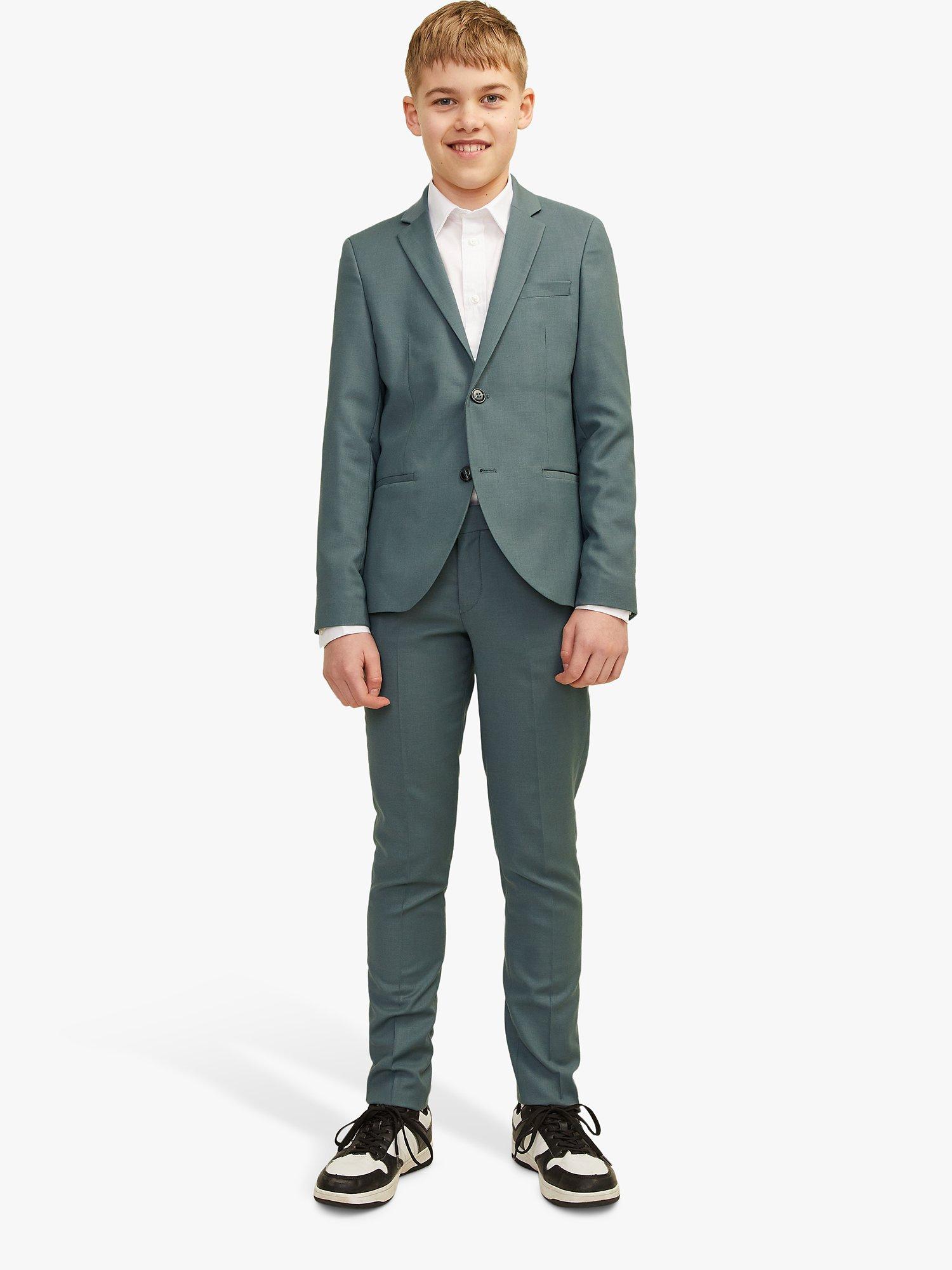 Product image 2 of 7, which shows Jack & Jones Kids' Solaris Wool Blend Suit Blazer, Balsam Green, 8 years