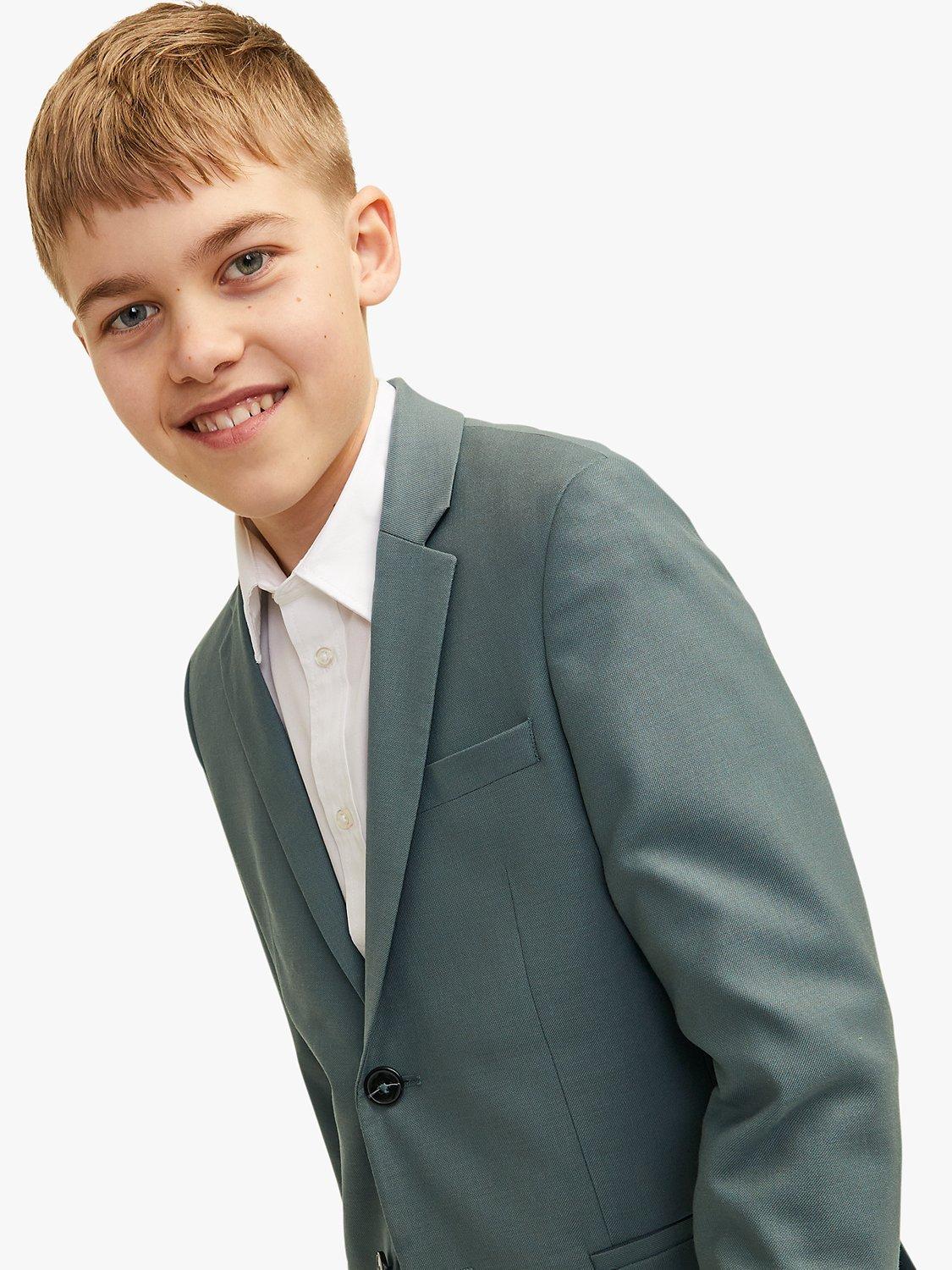 Product image 3 of 7, which shows Jack & Jones Kids' Solaris Wool Blend Suit Blazer, Balsam Green, 8 years