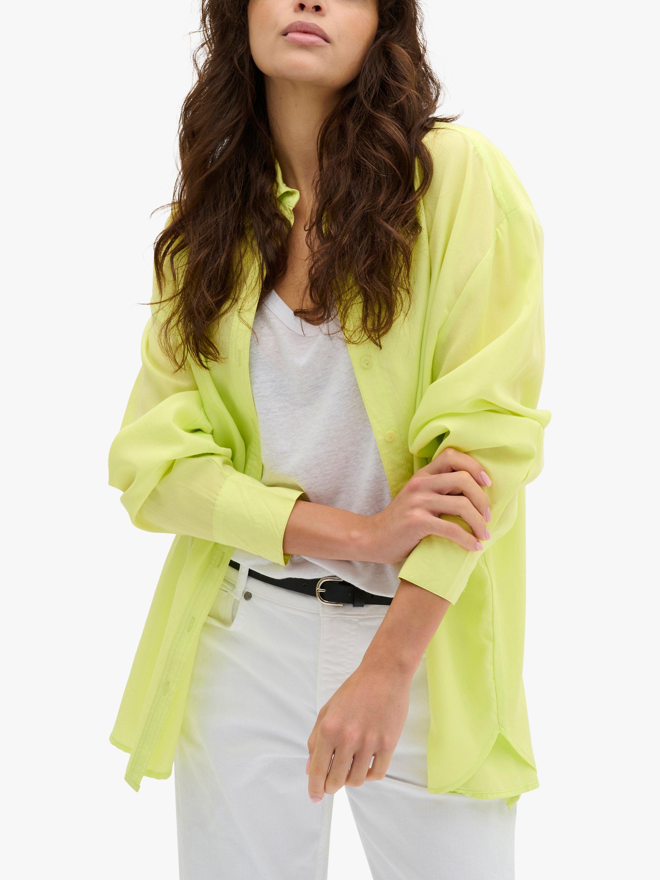 MY ESSENTIAL WARDROBE Tulla Casual Fit Button Up Shirt, Lime Sherbet