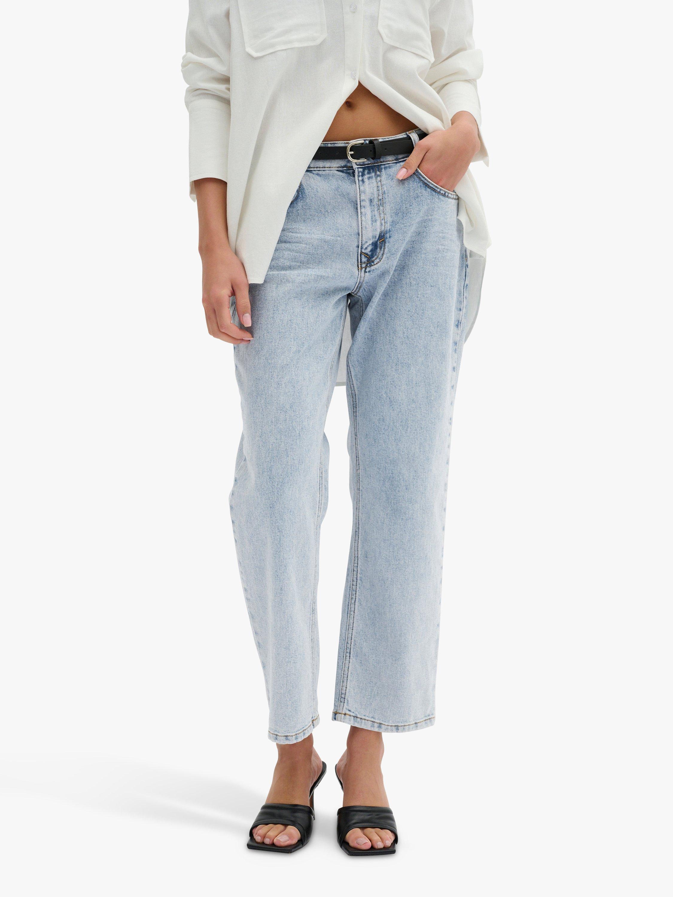 MY ESSENTIAL WARDROBE Lucy High Waist Cropped Jeans, Light Blue Retro