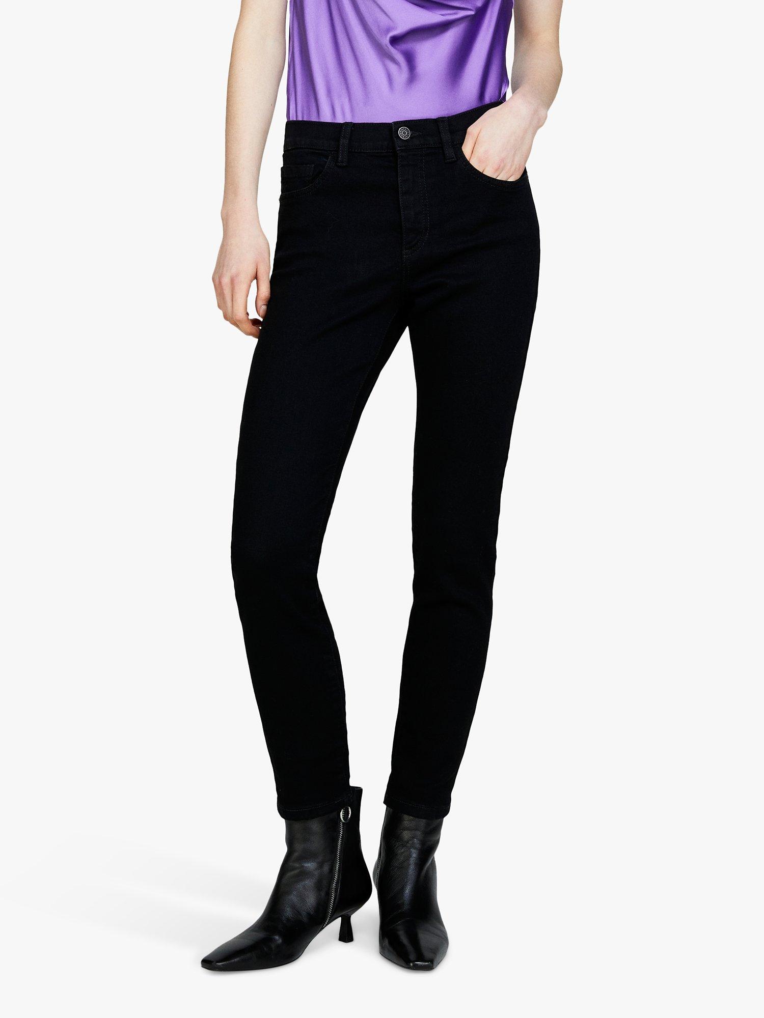 SISLEY Papeete Cropped Slim Leg Jeans, Black
