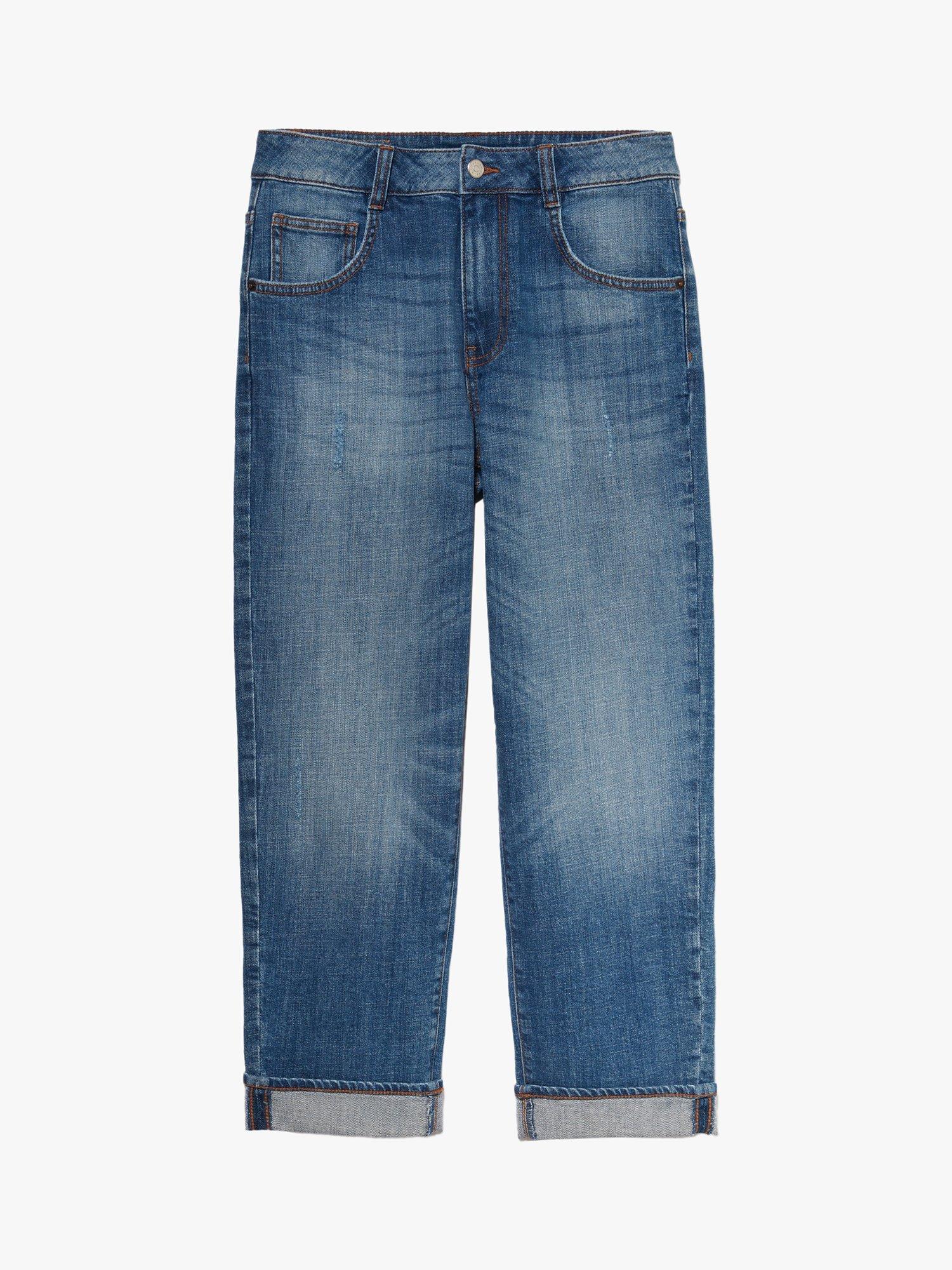 SISLEY Manhattan Cropped Straight Leg Jeans, Mid Blue Denim, 26R