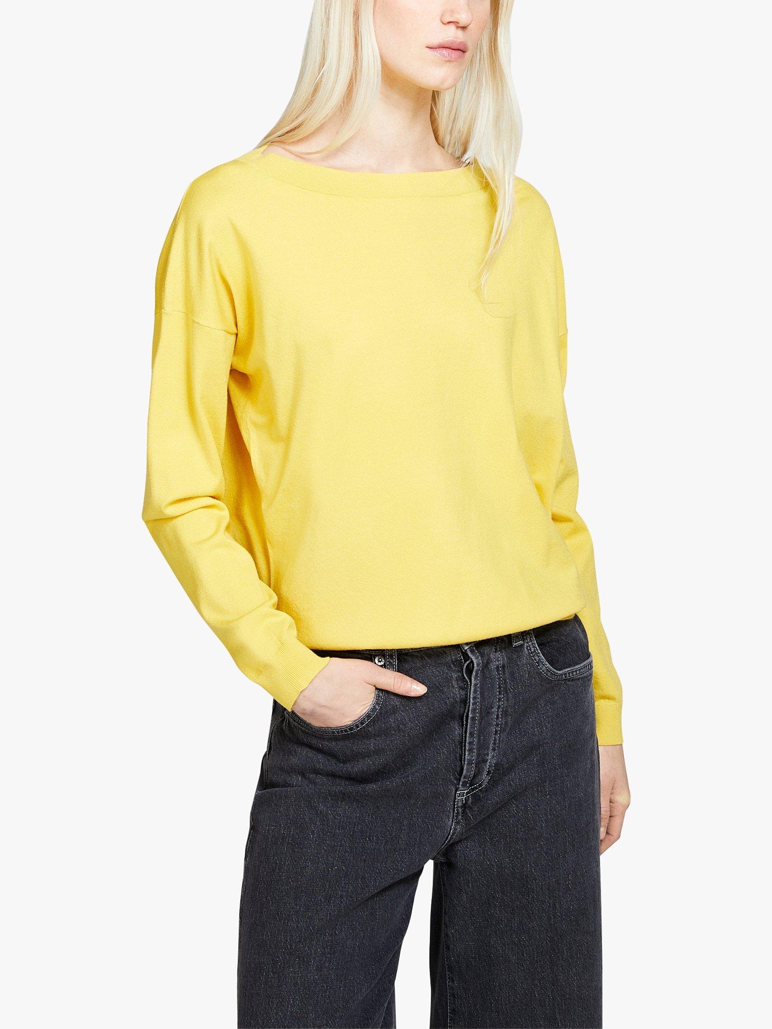 SISLEY Boat Neck Jumper, Yellow