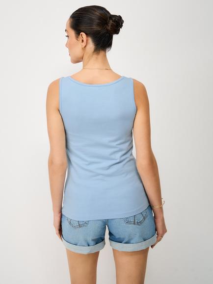 Crew Clothing Classic Round Neck Vest Top - view 2, Light Blue
