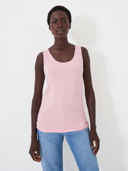 Crew Clothing Classic Round Neck Vest Top, Light Pink
