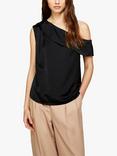 SISLEY Single Shoulder Blouse, Black