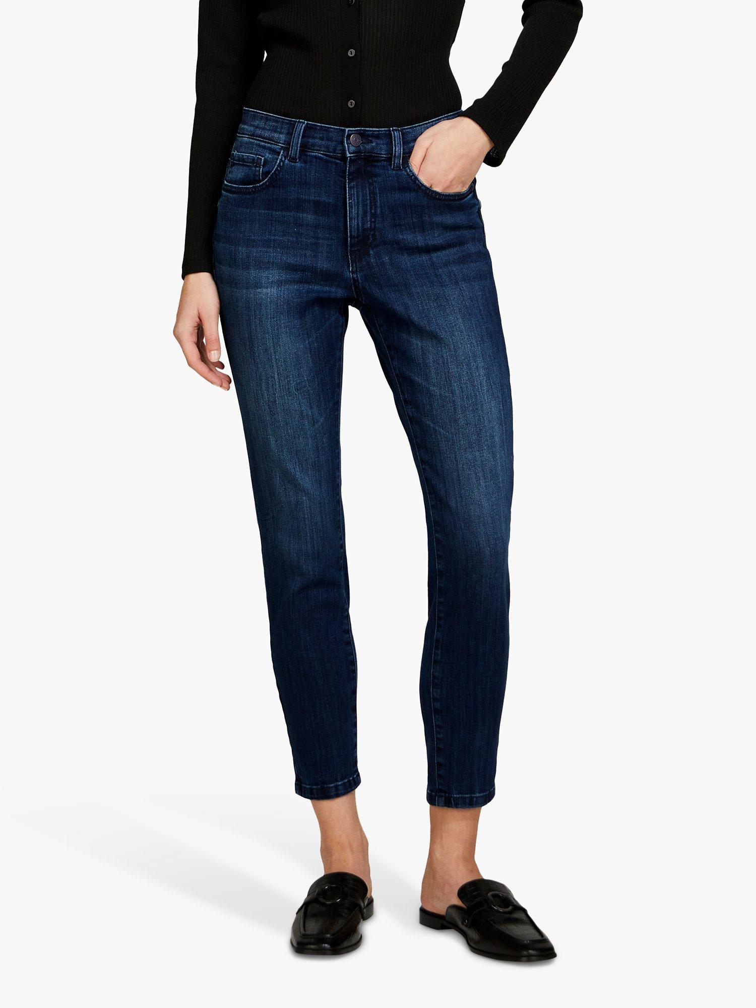 Product image 1 of 4, which shows SISLEY Papeete Cropped Slim Leg Jeans, Dark Blue, 27R