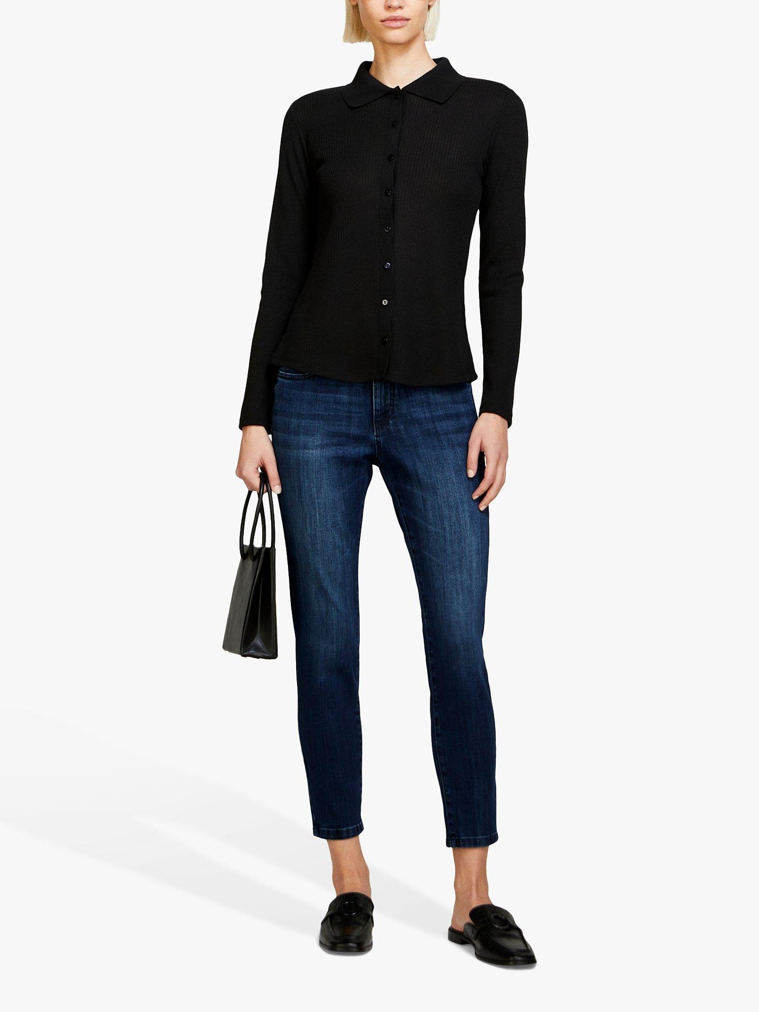 Product image 3 of 4, which shows SISLEY Papeete Cropped Slim Leg Jeans, Dark Blue, 27R