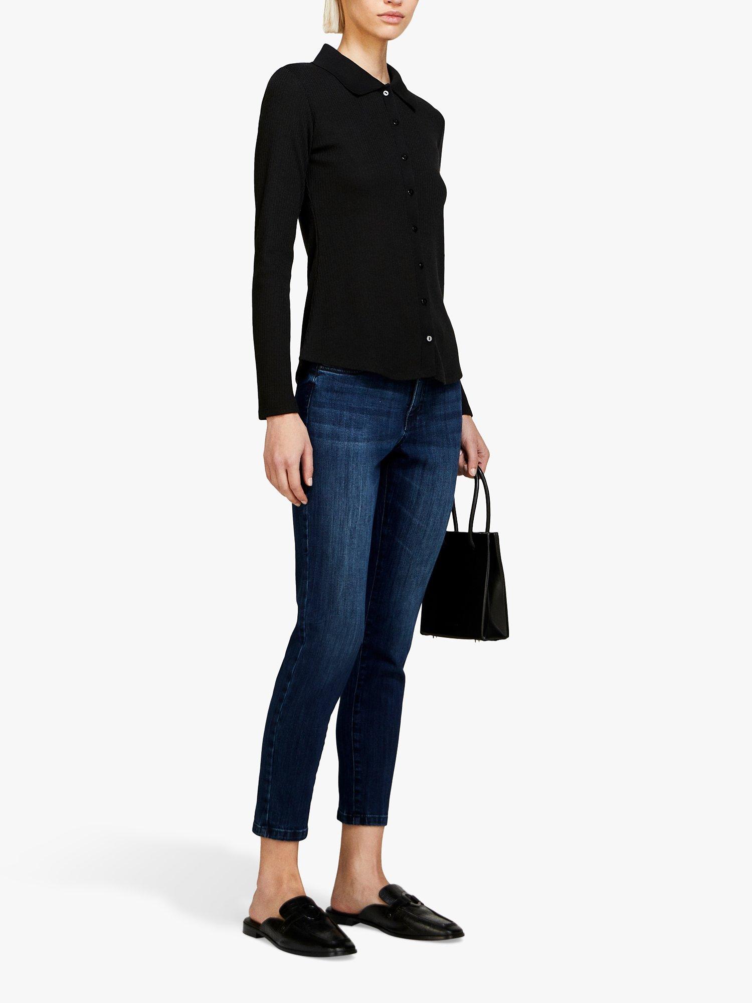 Product image 4 of 4, which shows SISLEY Papeete Cropped Slim Leg Jeans, Dark Blue, 27R