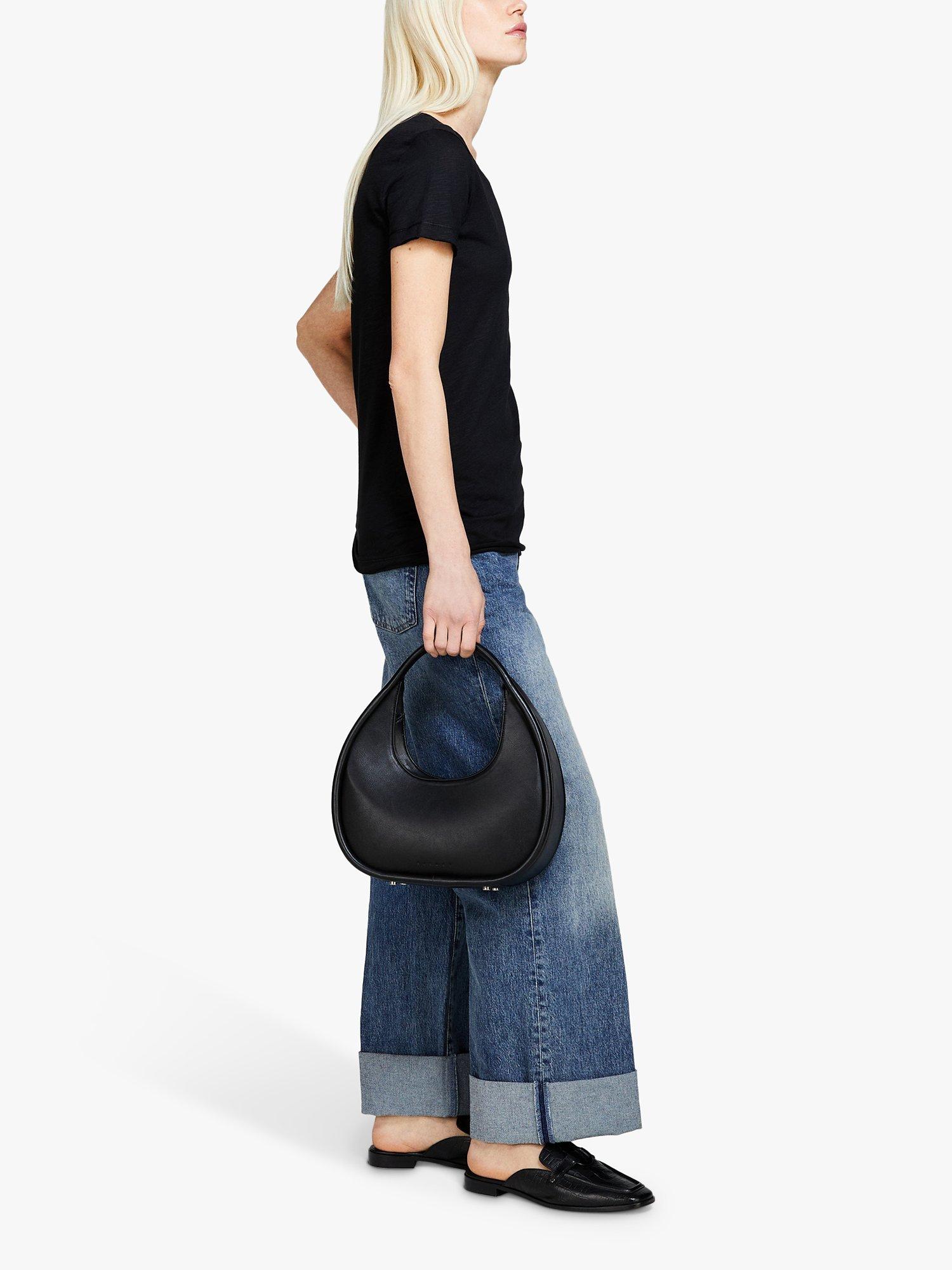 Product image 4 of 4, which shows SISLEY Crew Neck Short Sleeve Slub T-Shirt, Black, XS
