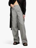 SISLEY Linen Blend Wide Leg Trousers, Grey