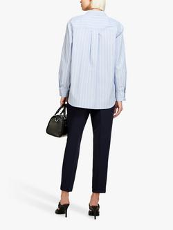SISLEY Plain Tailored Cropped Trousers - view 2, Blue