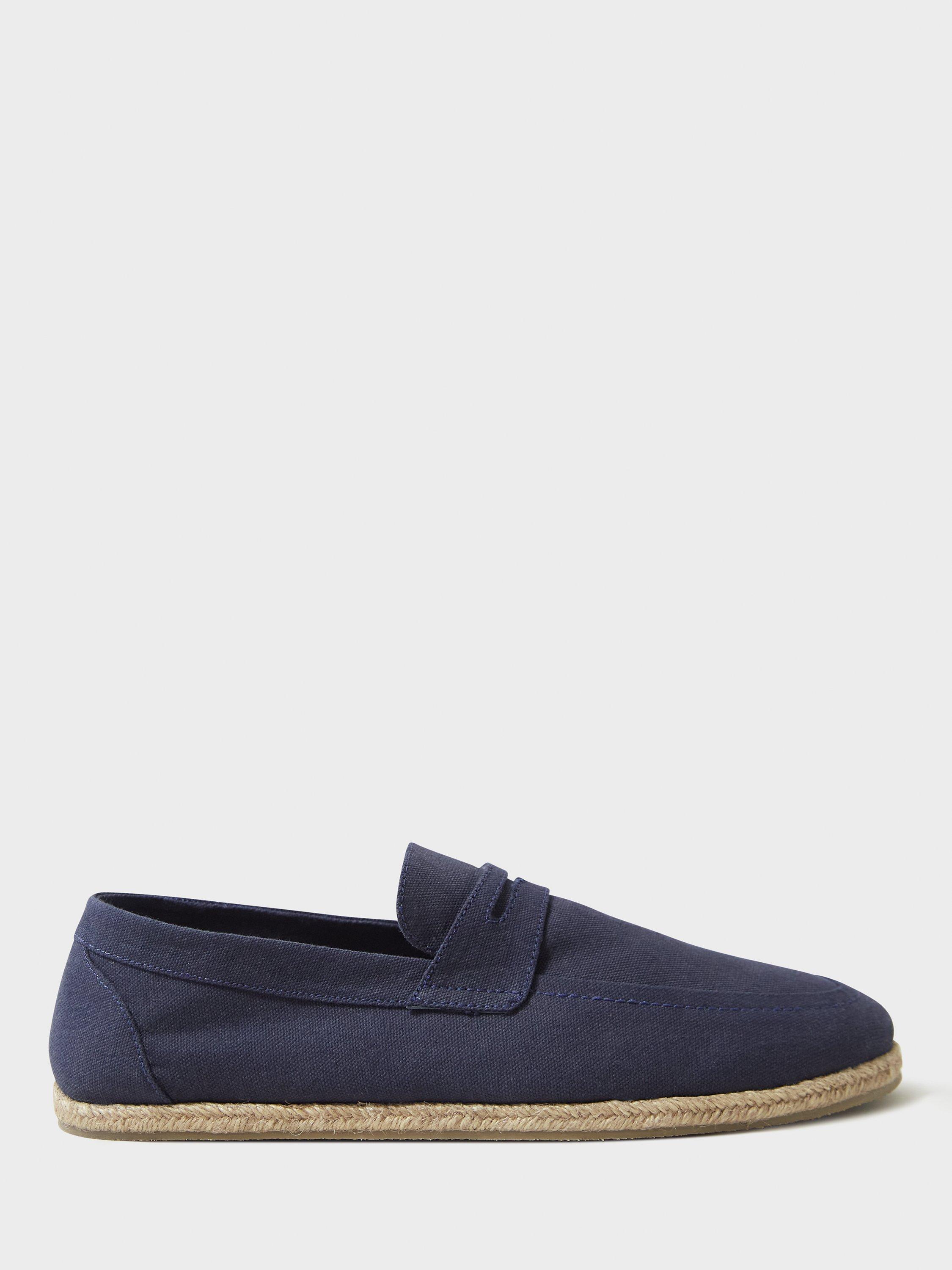 Product image 1 of 5, which shows Crew Clothing Canvas Espadrille Loafers, Navy, 7