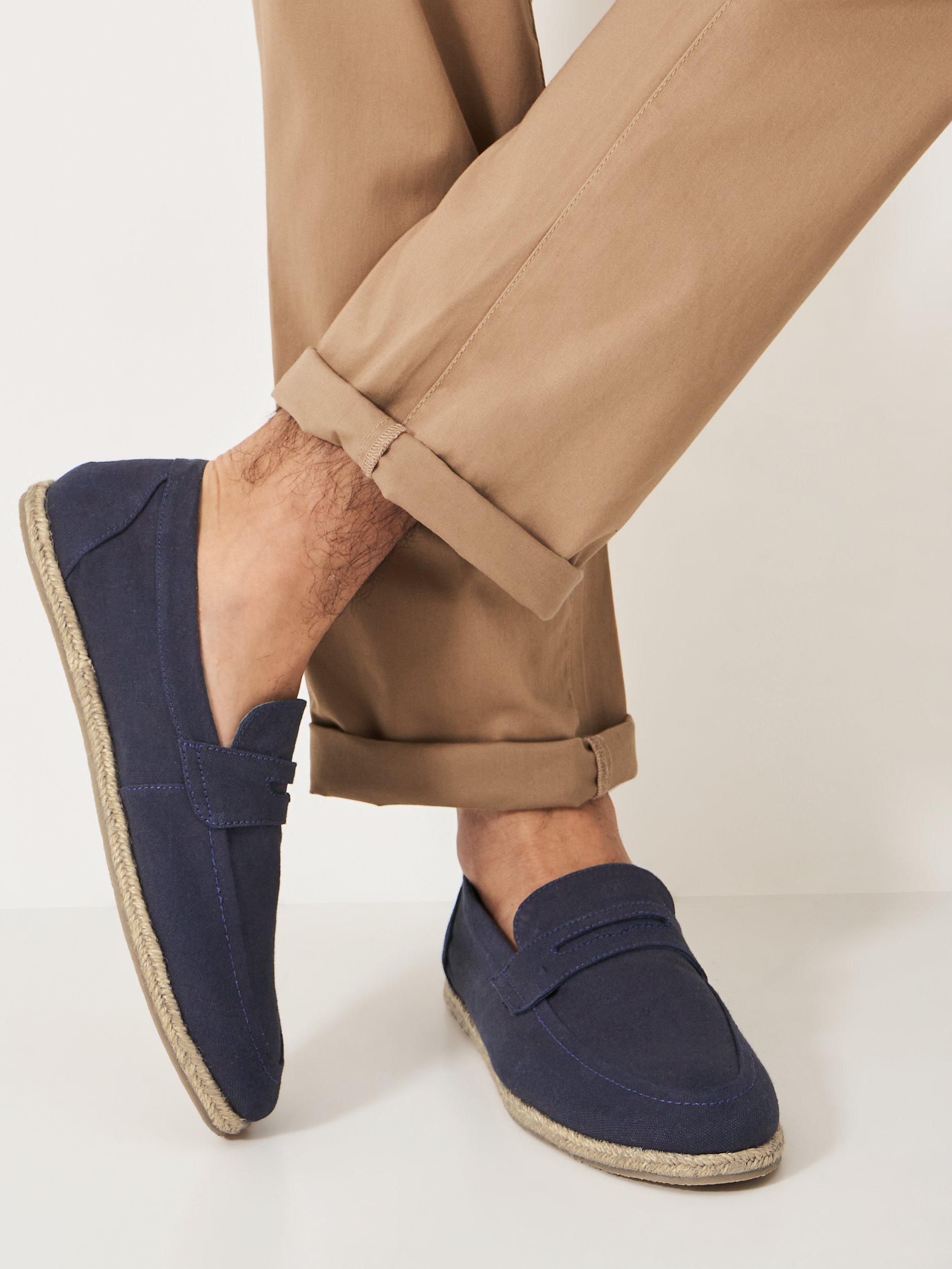 Product image 3 of 5, which shows Crew Clothing Canvas Espadrille Loafers, Navy, 7