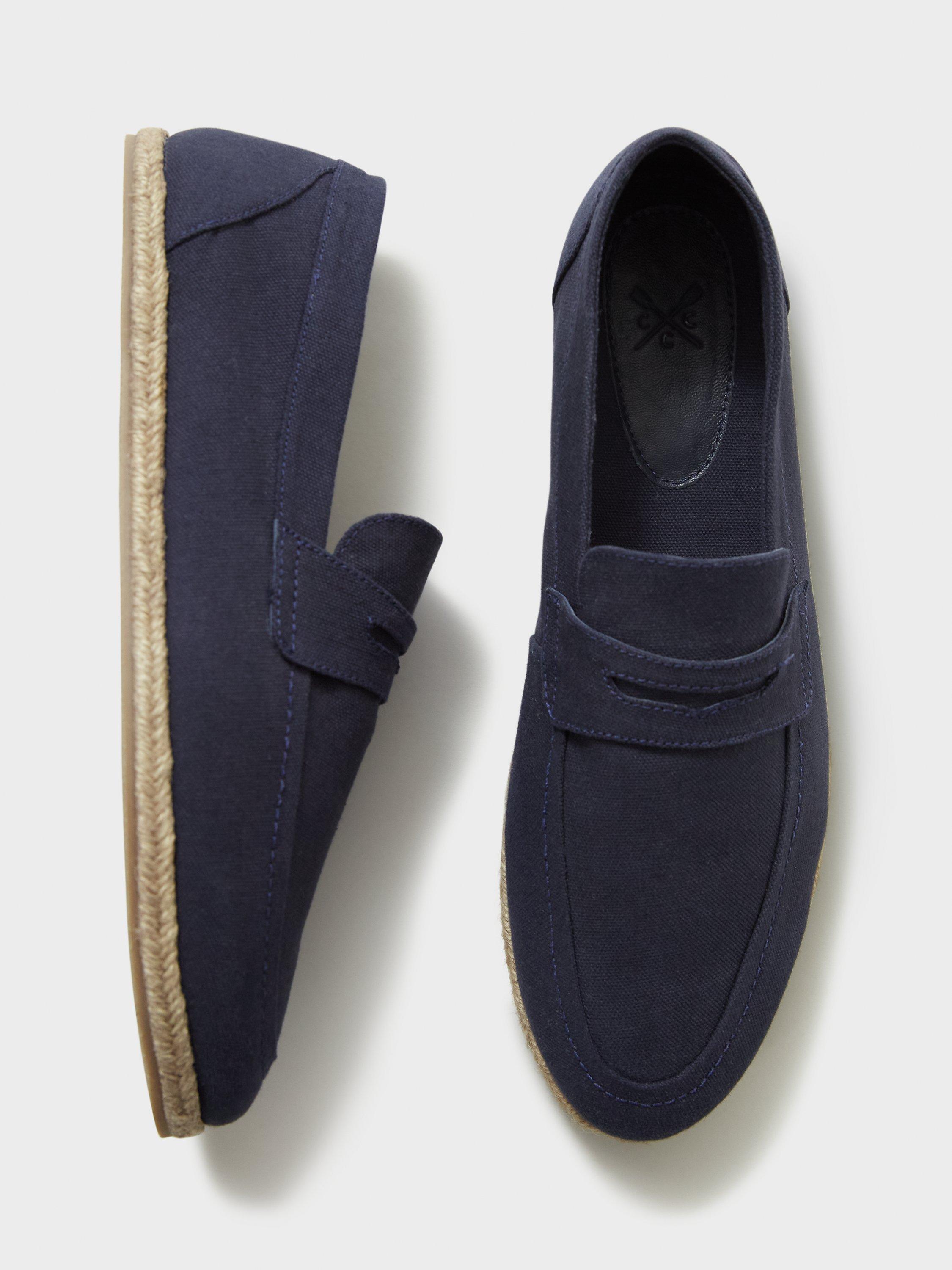 Product image 4 of 5, which shows Crew Clothing Canvas Espadrille Loafers, Navy, 7