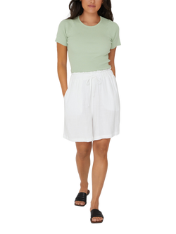 A-VIEW Rib Knit Short Sleeve Top, Mint