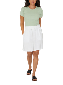 A-VIEW Lerke Linen Blend Shorts, White