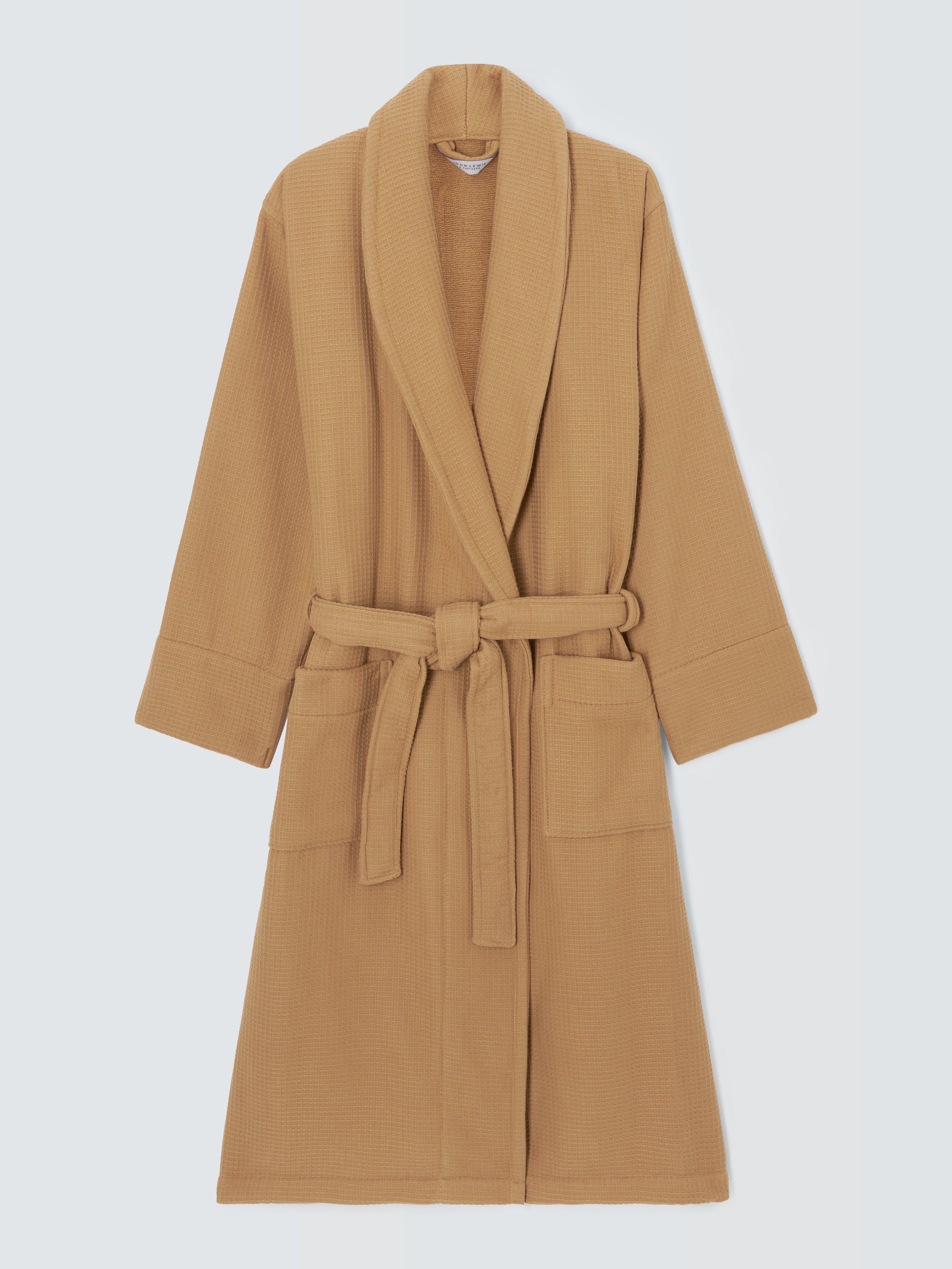 Product image 4 of 7, which shows John Lewis Boutique Waffle Unisex Bath Robe, Caramel, XS-S