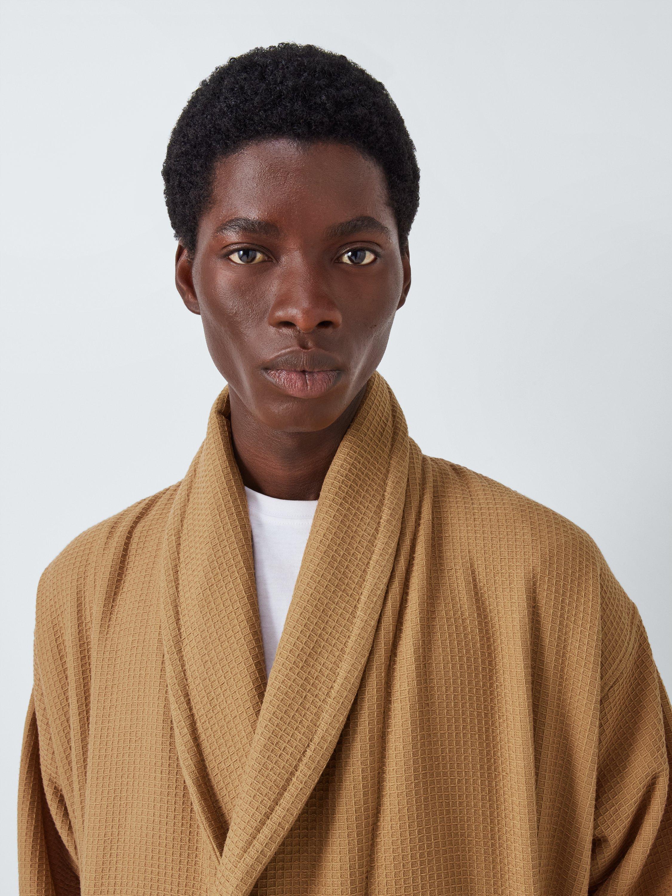 Product image 5 of 7, which shows John Lewis Boutique Waffle Unisex Bath Robe, Caramel, XS-S