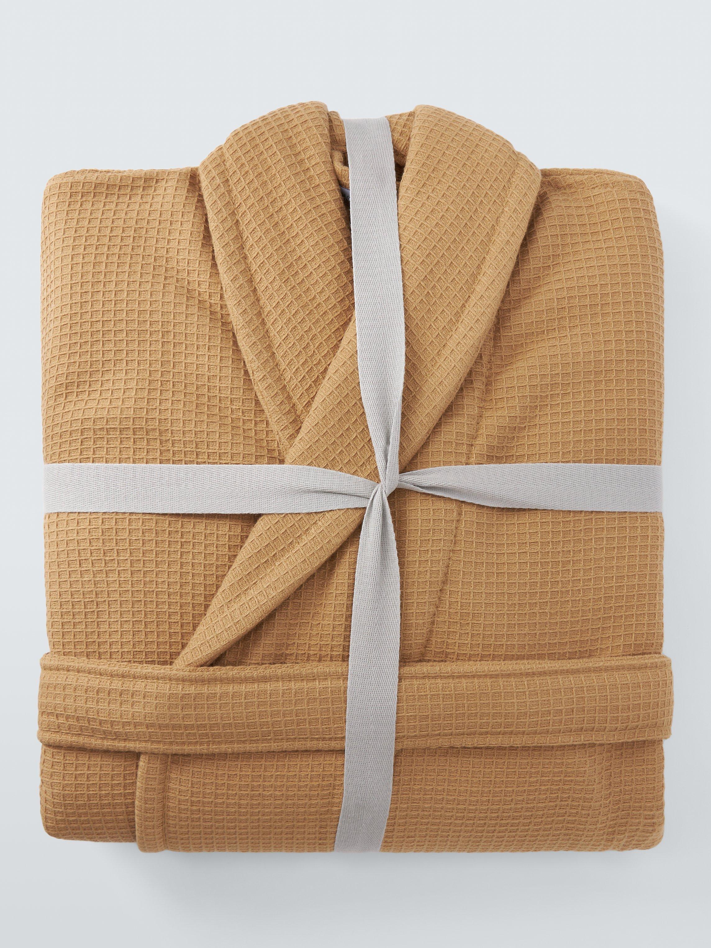 Product image 7 of 7, which shows John Lewis Boutique Waffle Unisex Bath Robe, Caramel, XS-S