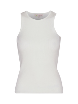 A-VIEW Rib Knit Tank Top, White