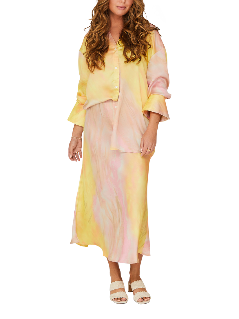 A-VIEW Carry Midi Skirt, Yellow/Rose
