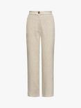 A-VIEW Annali Linen Blend Straigh Leg Trousers, Light Sand